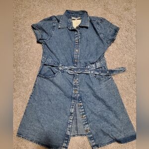 I Gee Boutique Blue Denim Belted Dress